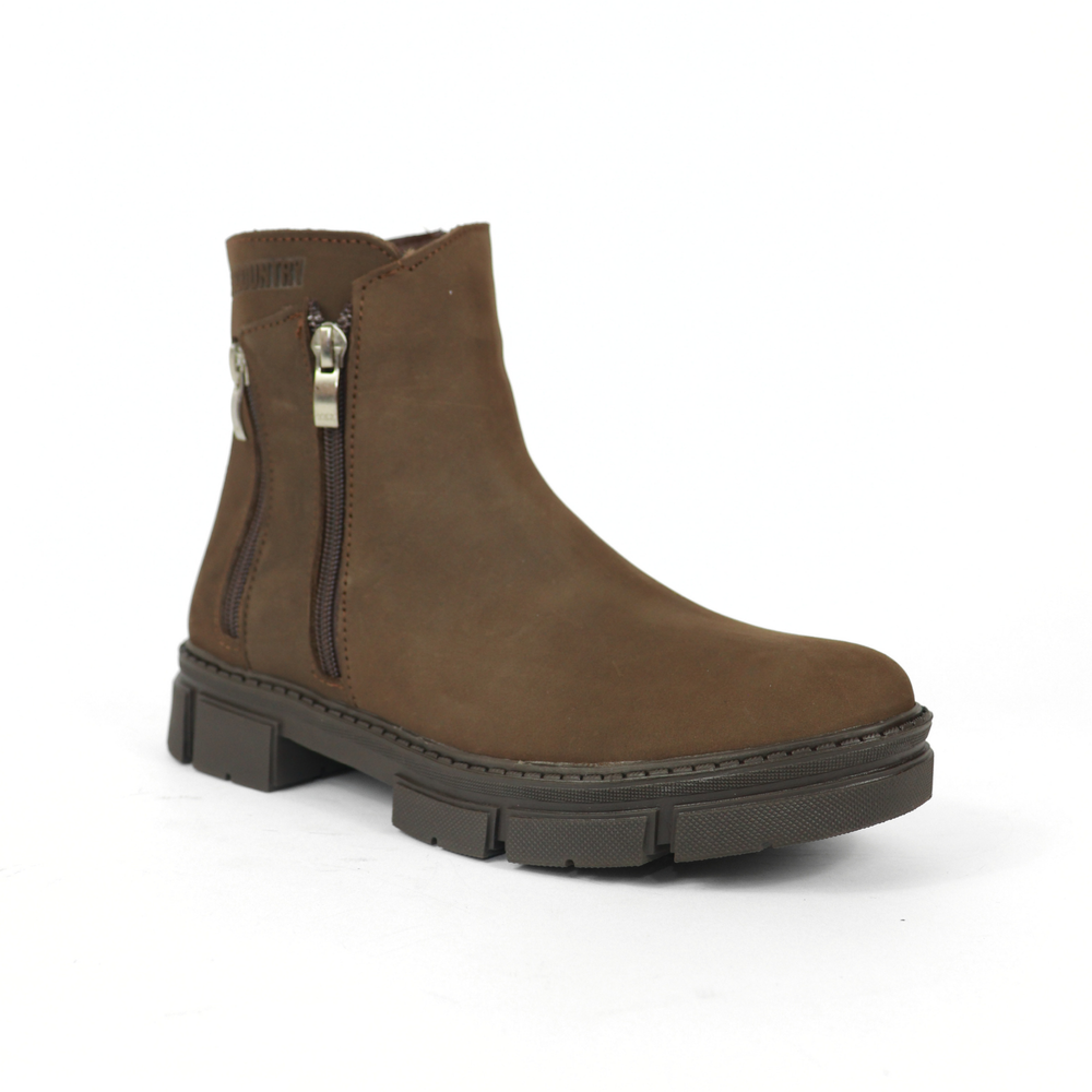 Bota Sahara De Piel Para Mujer 1080 Nobuck Café