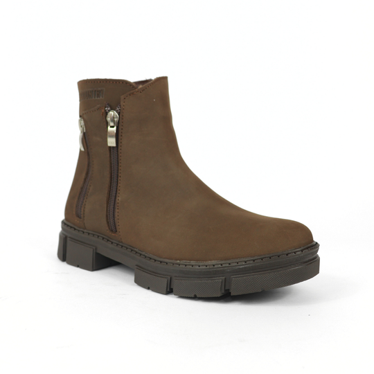 Bota Sahara De Piel Para Mujer 1080 Nobuck Café