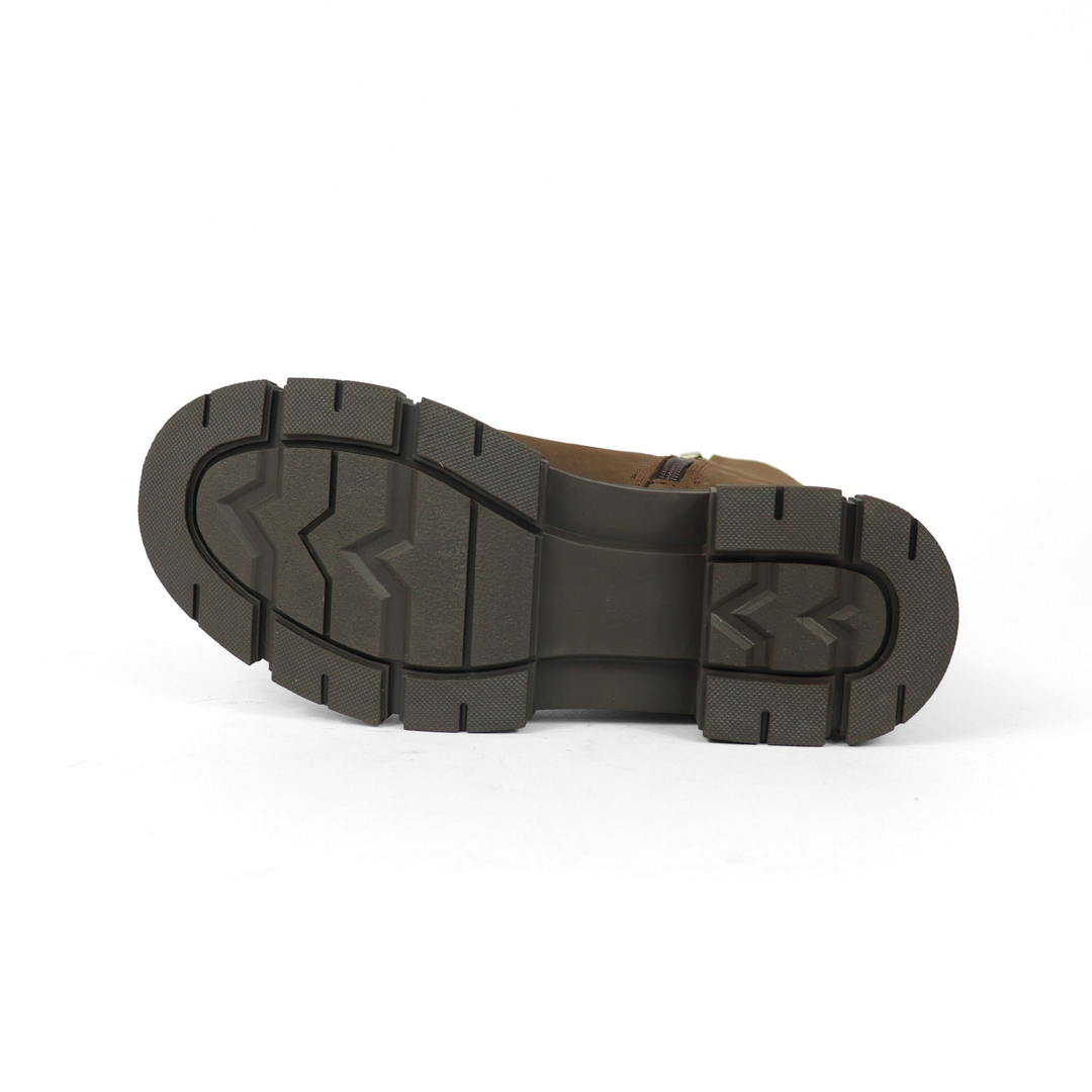 Bota Sahara De Piel Para Mujer 1080 Nobuck Café