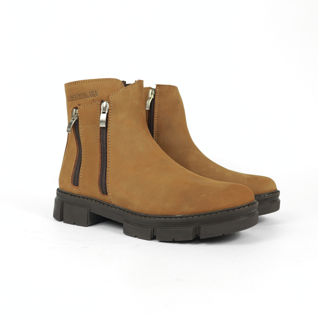 Bota Sahara De Piel Para Mujer 1080 Nobuck Avellana