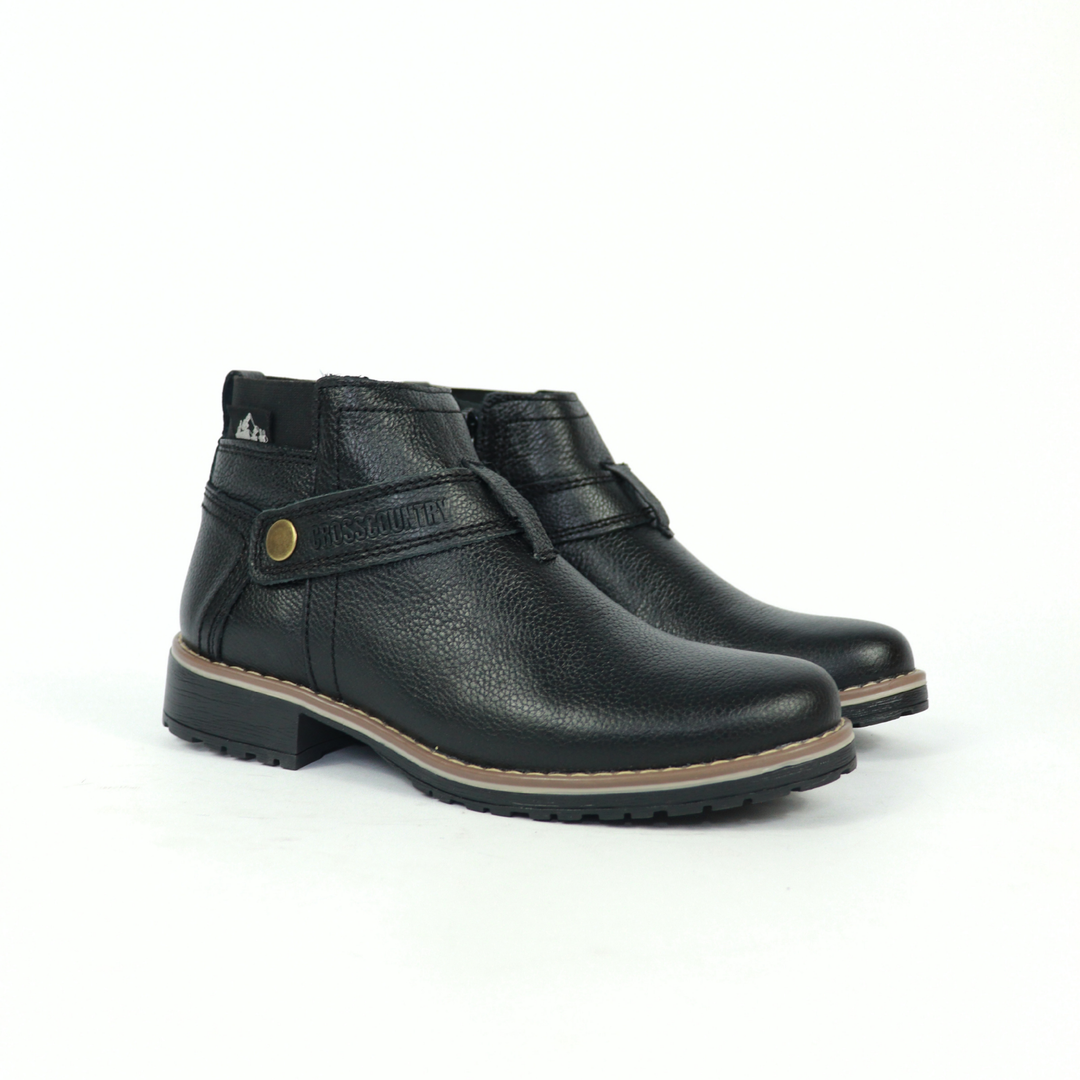 Bota Fryda De Piel Para Mujer 1231 Visalt Negro