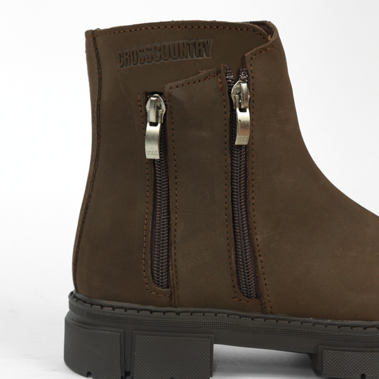 Bota Sahara De Piel Para Mujer 1080 Nobuck Café