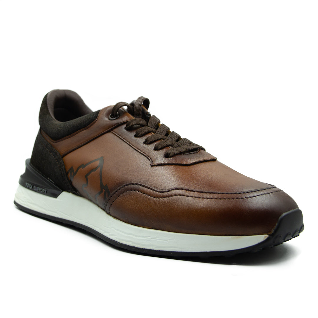 Sneakers Hi-Foam De Piel Miel