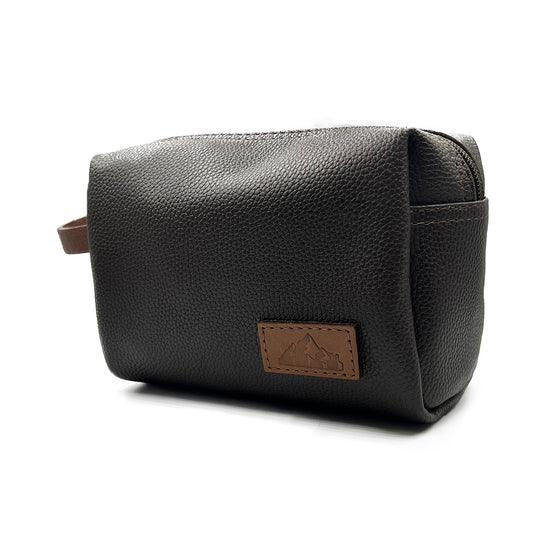 Boy's Brown Synthetic Leather Toiletry Bag