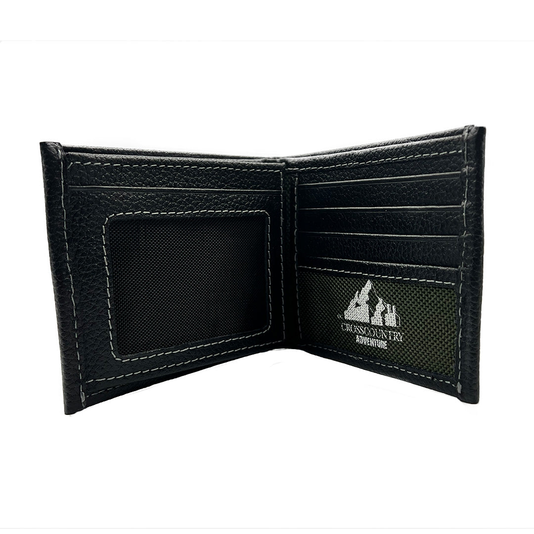 Cartera Negra De Piel/Lona Mod.CC02