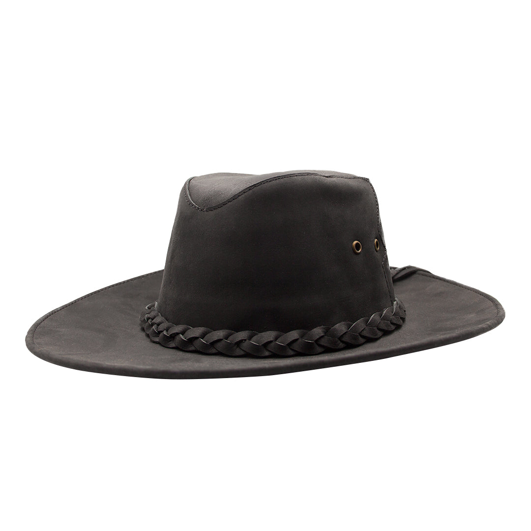 Sombrero De Cuero Color Negro