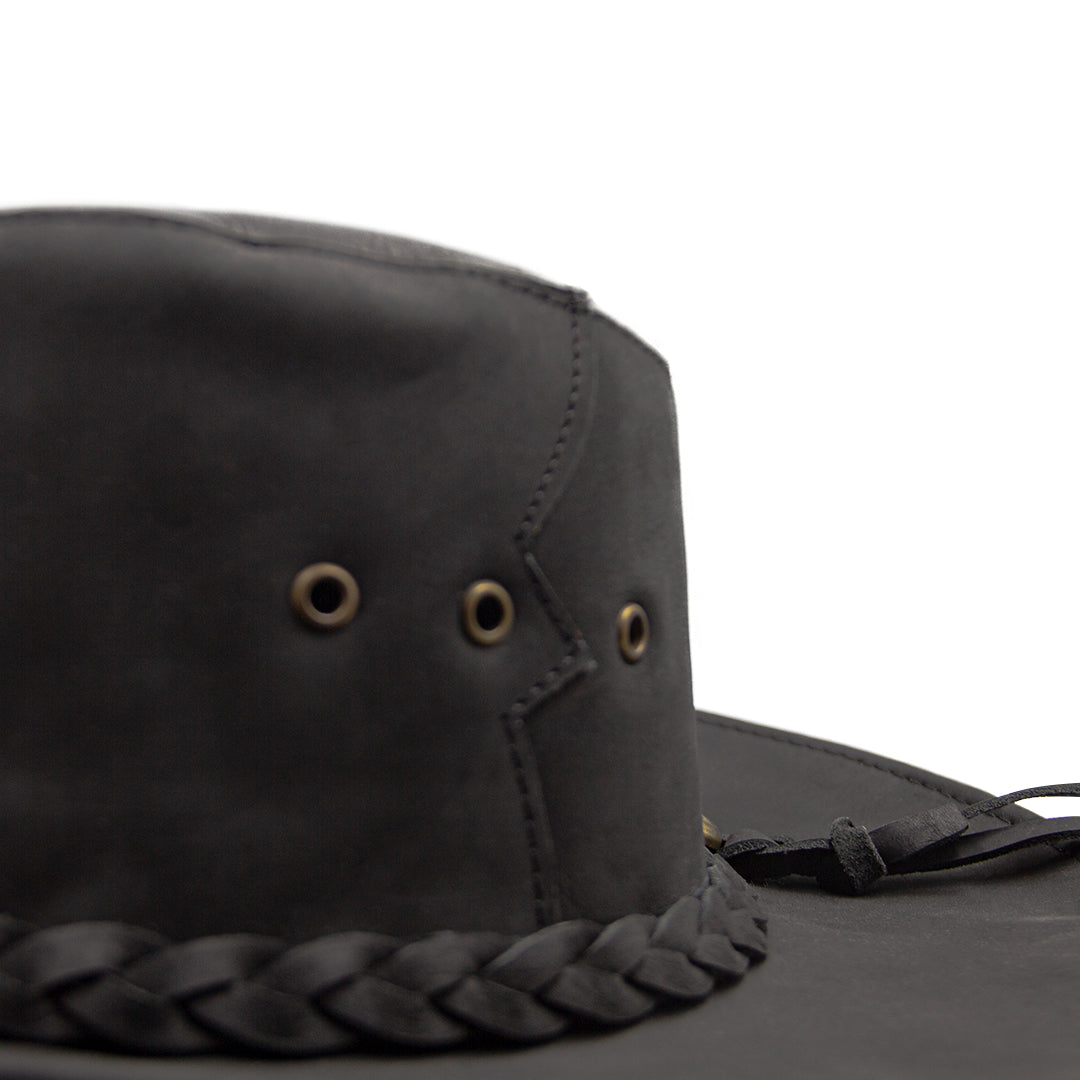Sombrero De Cuero Color Negro