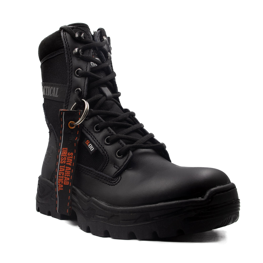 Bota Táctica De Piel Mod. 5007 Negro