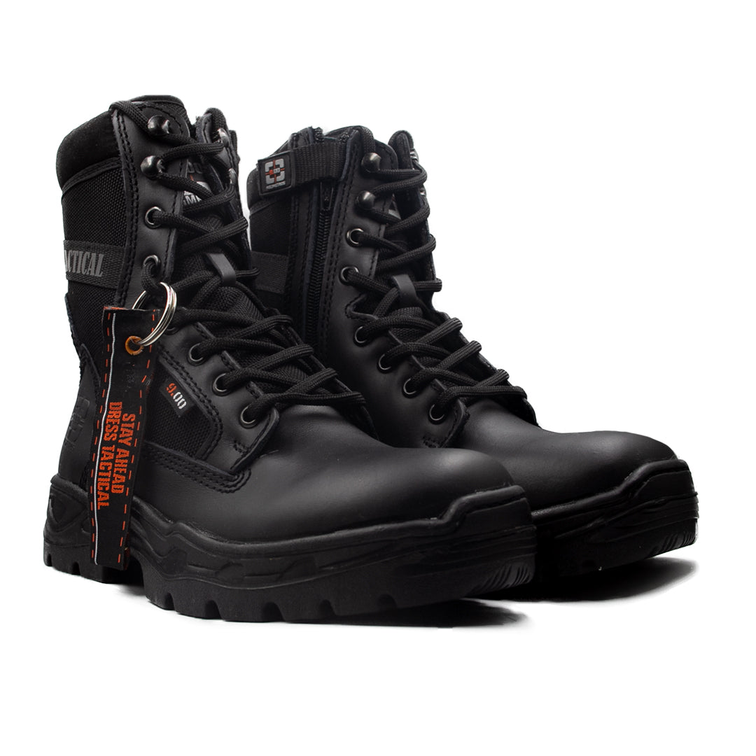 Bota Táctica De Piel Mod. 5007 Negro