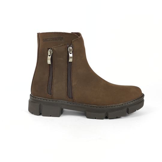 Bota Sahara De Piel Para Mujer 1080 Nobuck Café