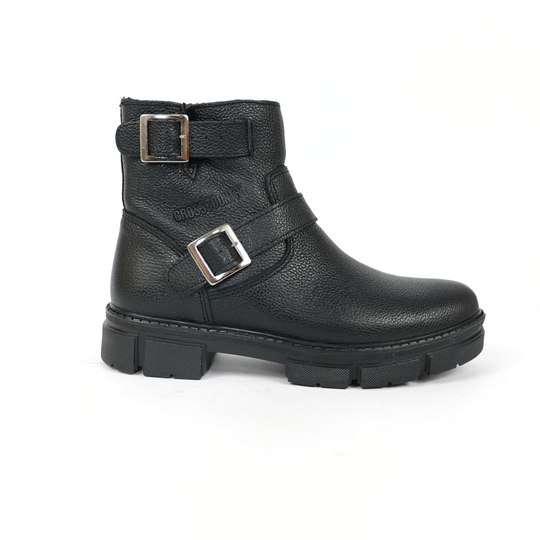 Bota Sahara De Piel Para Mujer 1079 Visalt Negro