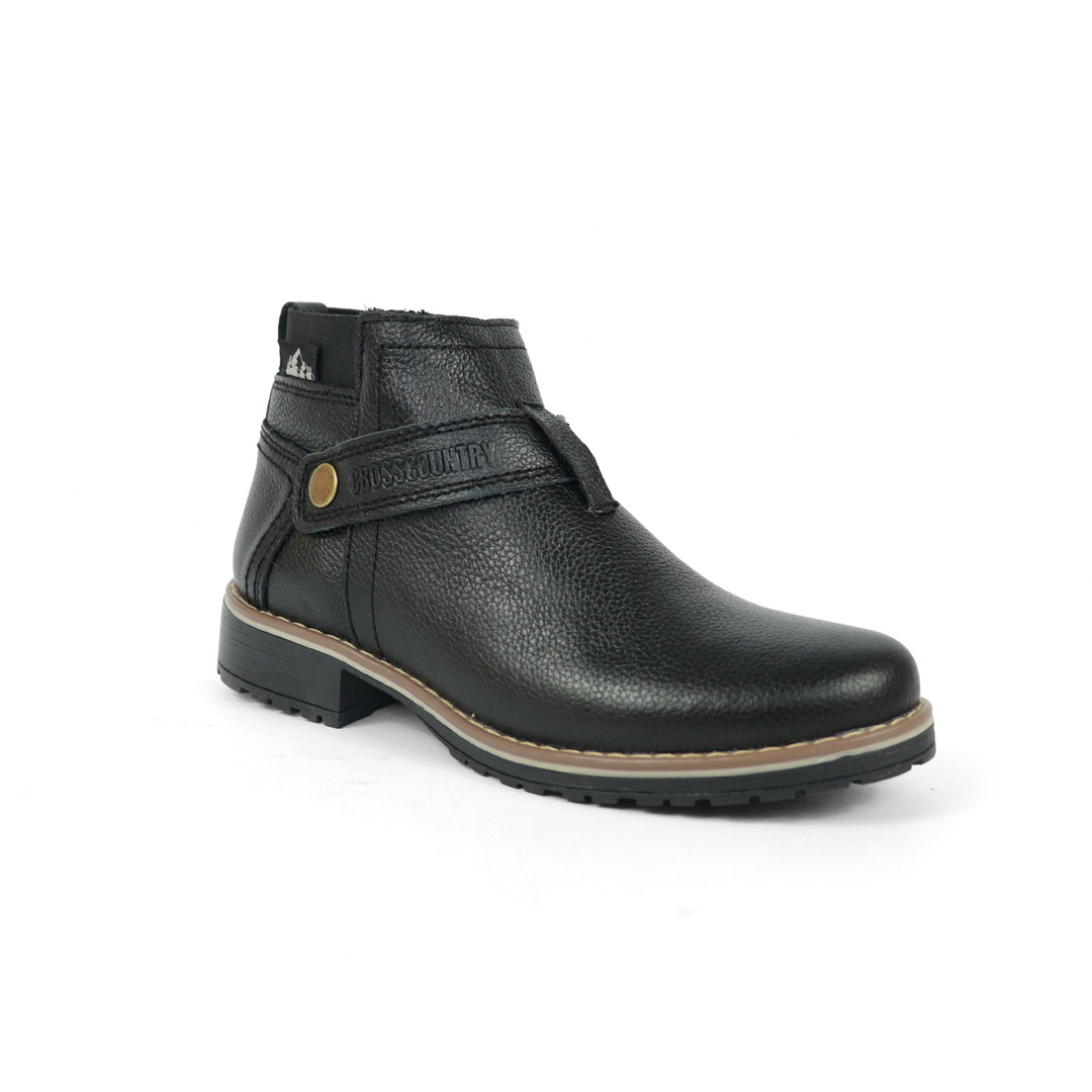 Bota Fryda De Piel Para Mujer 1231 Visalt Negro