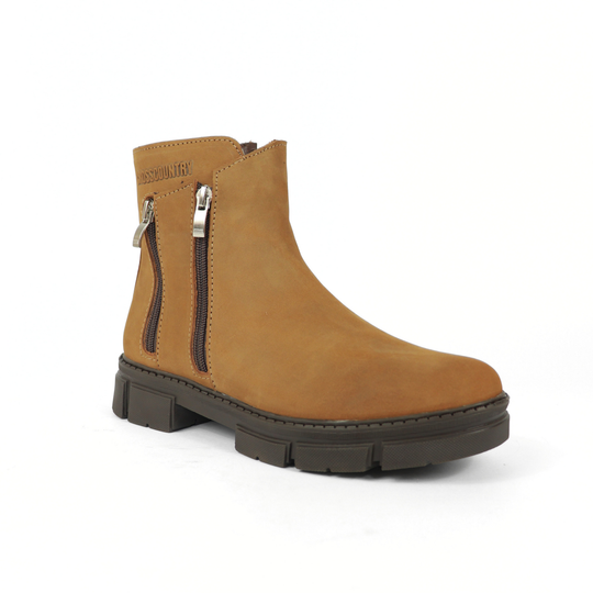 Bota Sahara De Piel Para Mujer 1080 Nobuck Avellana