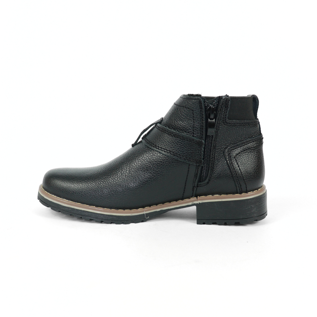 Bota Fryda De Piel Para Mujer 1231 Visalt Negro