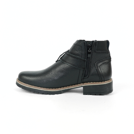Bota Fryda De Piel Para Mujer 1231 Visalt Negro