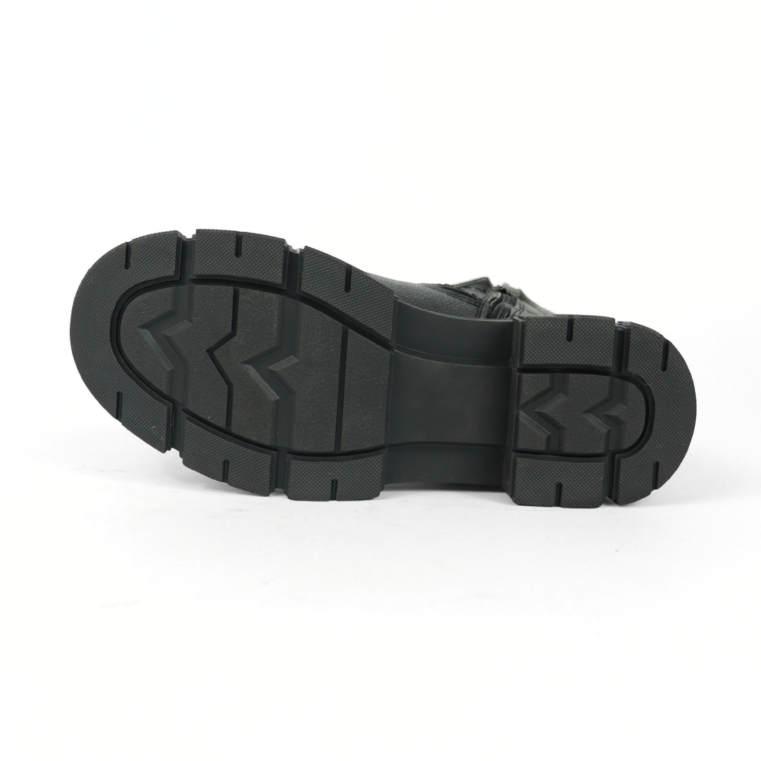 Bota Sahara De Piel Para Mujer 1079 Visalt Negro