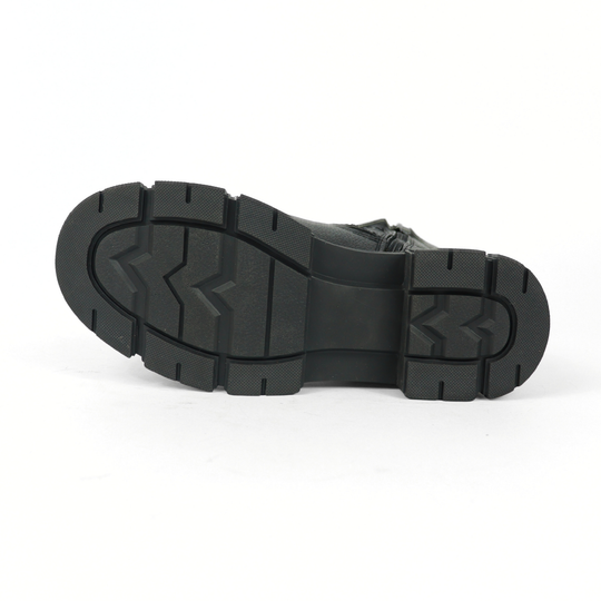 Bota Sahara De Piel Para Mujer 1079 Visalt Negro