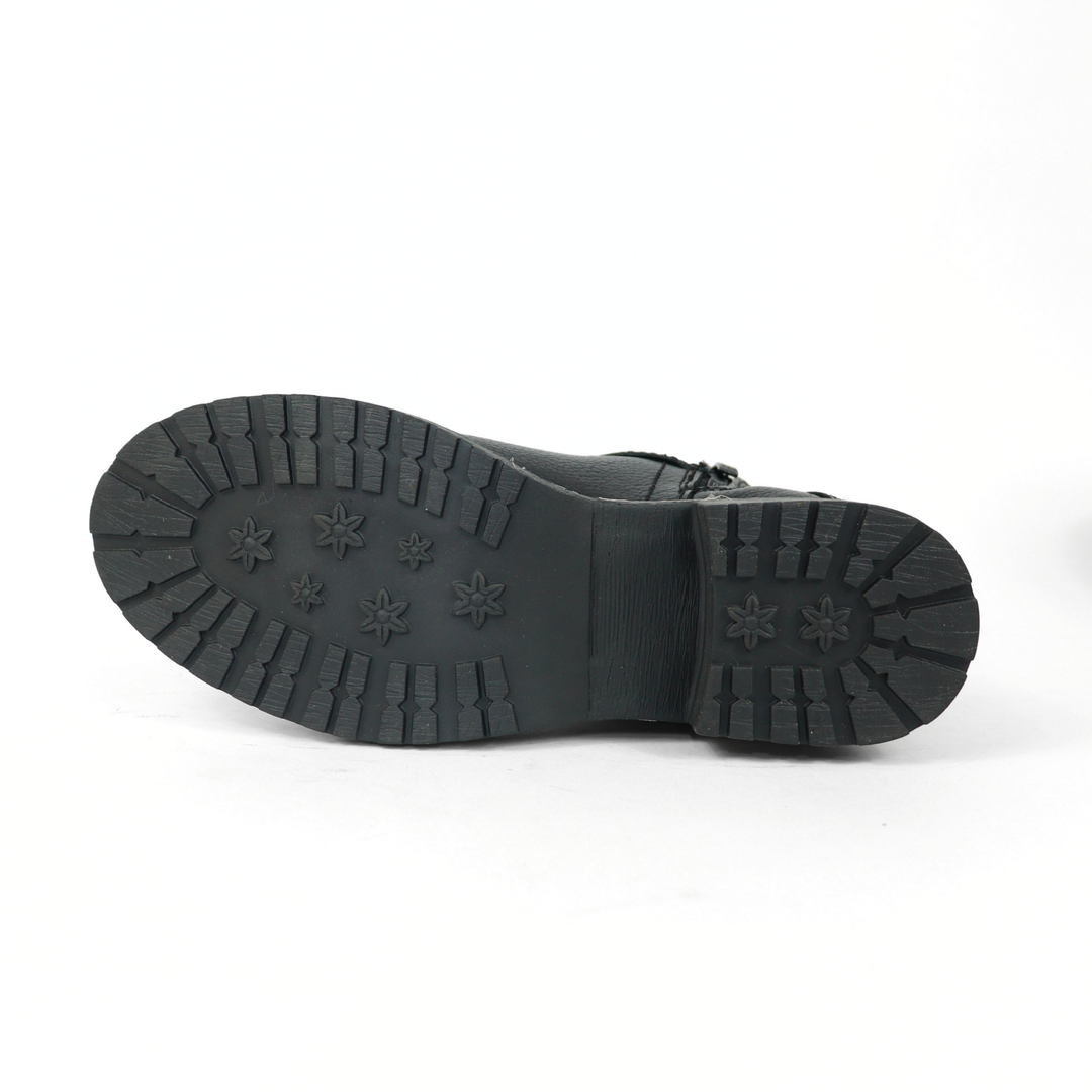 Bota Fryda De Piel Para Mujer 1231 Visalt Negro
