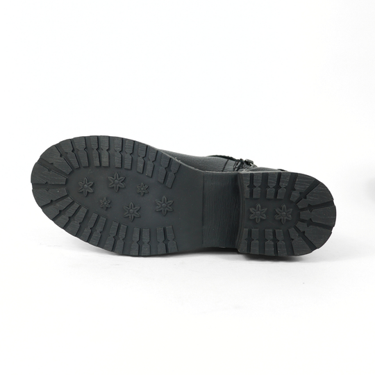 Bota Fryda De Piel Para Mujer 1231 Visalt Negro