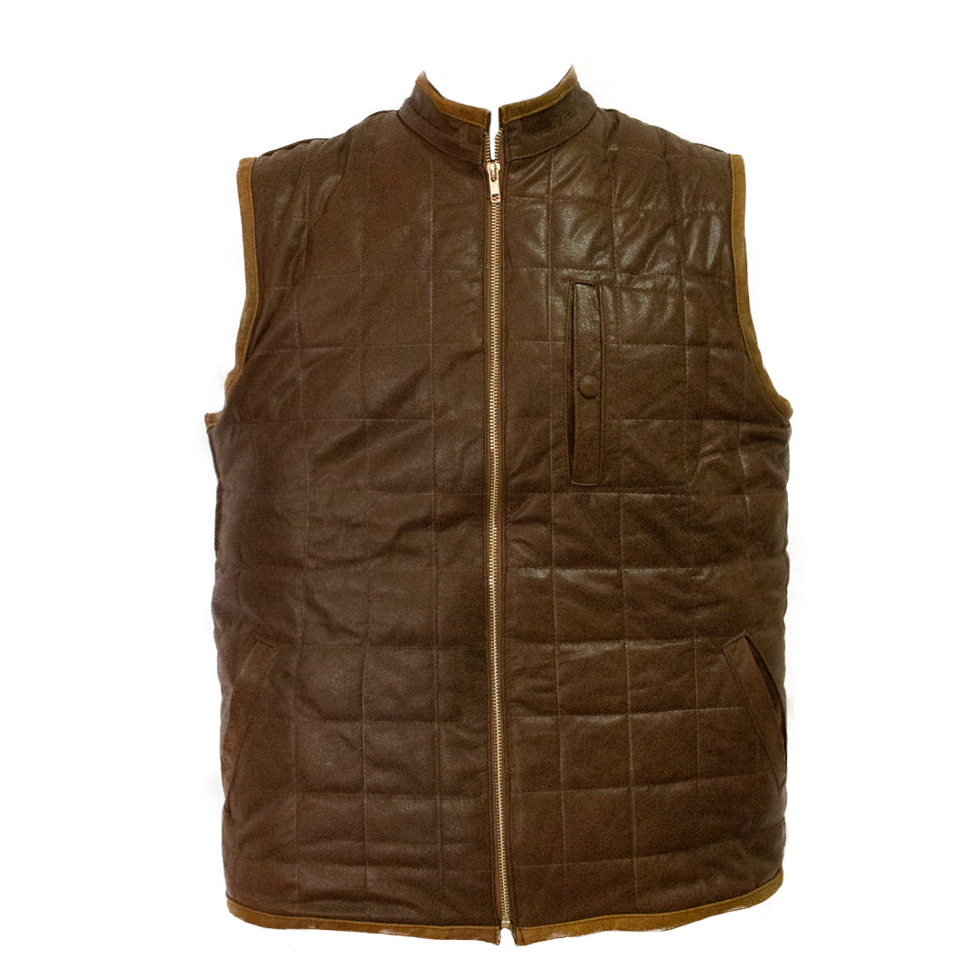 Crosscountry Brown Leather Vest