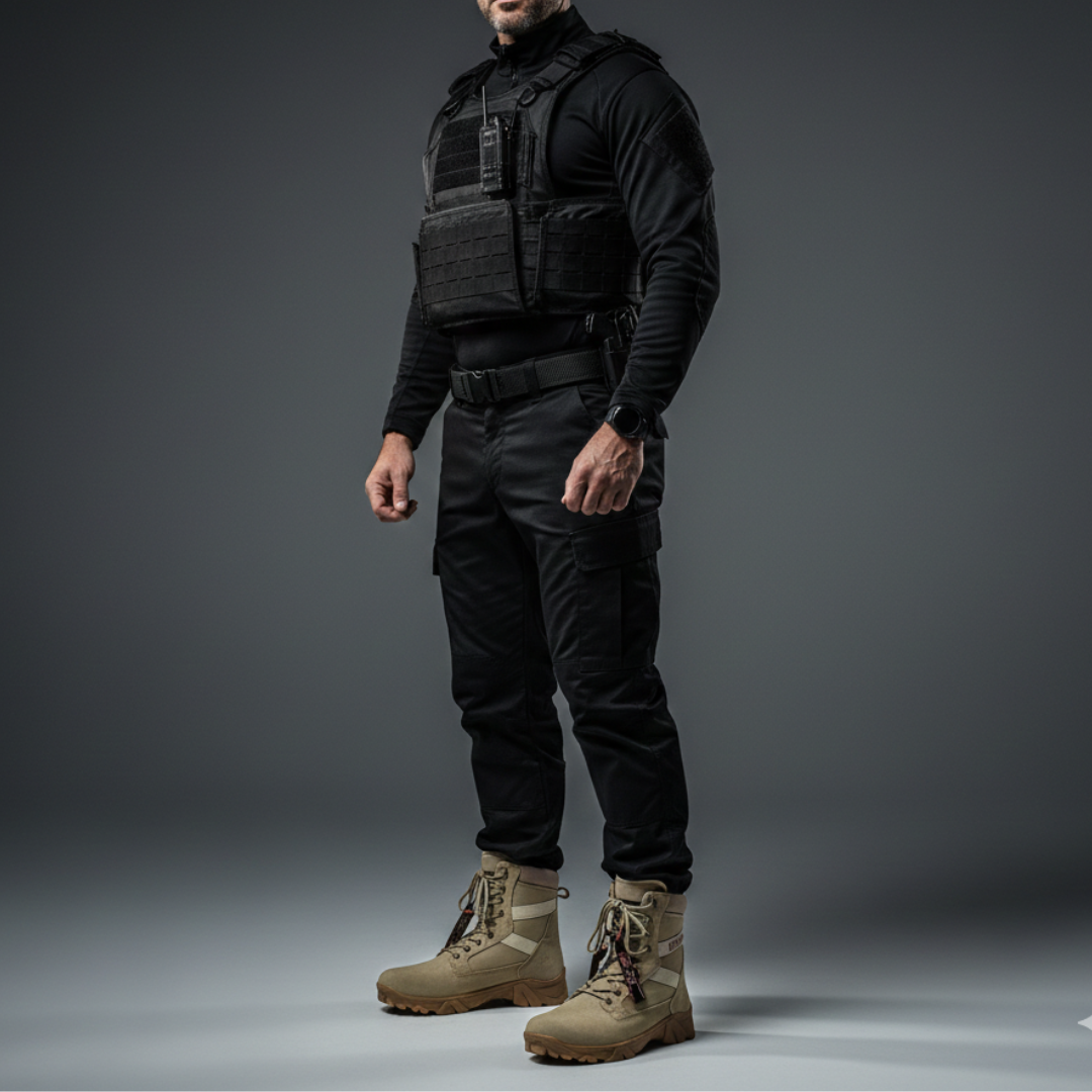 Bota Tactica De Piel 5007 Gamuza Arena