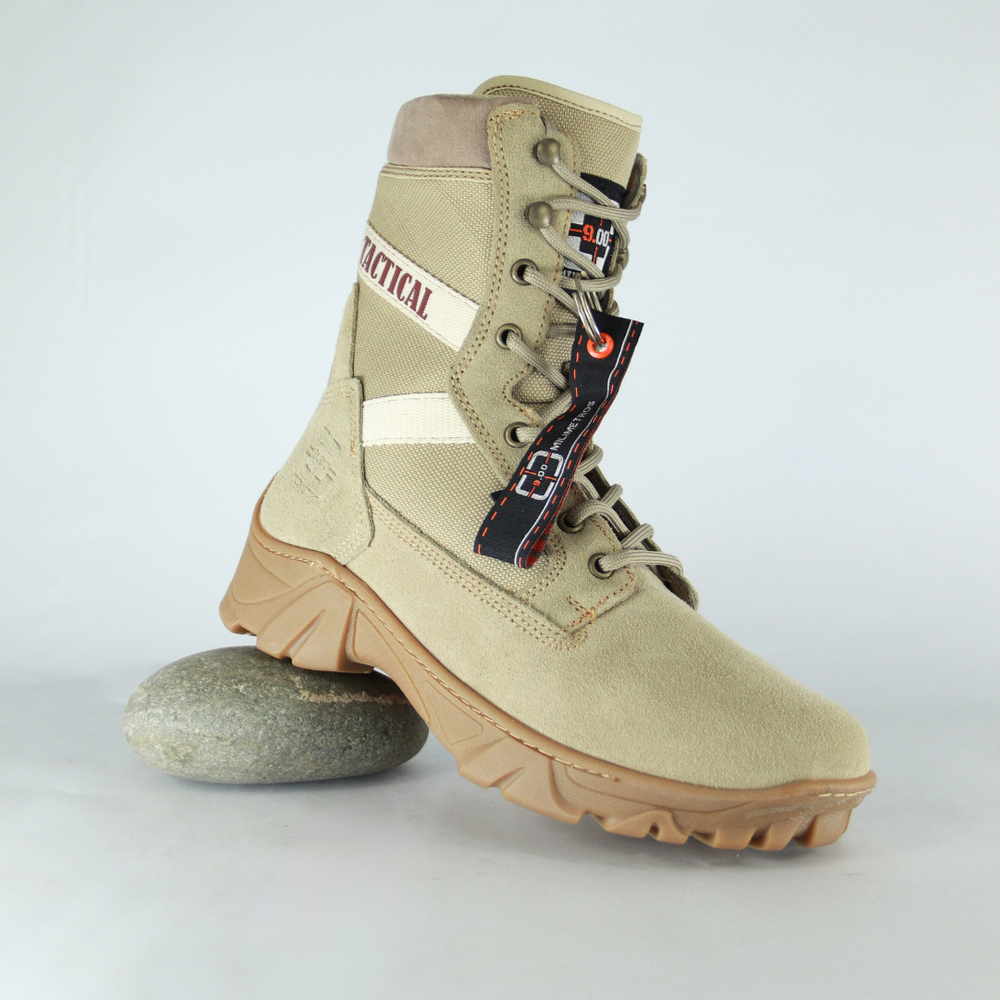 Bota Tactica De Piel 5007 Gamuza Arena