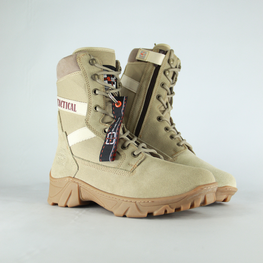 Bota Tactica De Piel 5007 Gamuza Arena