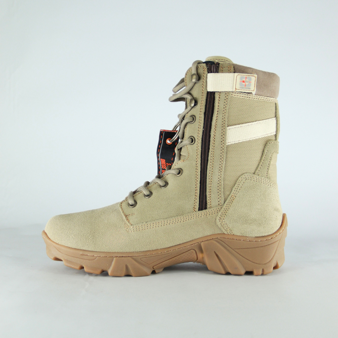 Bota Tactica De Piel 5007 Gamuza Arena