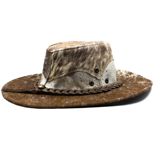 Cow hair leather hat